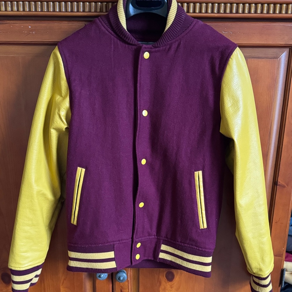 Varsity Jacket in Maroon and Yellow 🔥🔥🔥